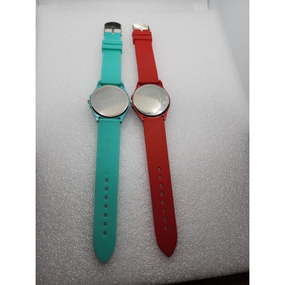 Crystal Gem accent Bling Iced Red Turquoise Blue/Green 2 watch lot Xmas bundle - Picture 5 of 7